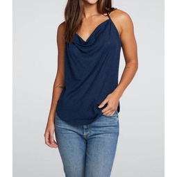 drape front t back shirttail cami top in blazer