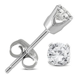 1/2 carat tw diamond solitaire stud earrings in 14k white gold
