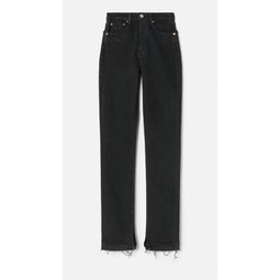 70s high rise stove pipe jeans in black