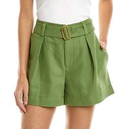 belted twill short
