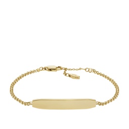 womens elliott gold-tone stainless steel id bracelet