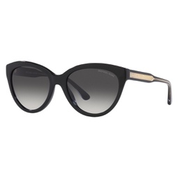 womens makena 55mm black laminate sunglasses mk2158-30058g-55