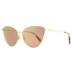 womens cat eye sunglasses tf1005 anais-02 28z gold/rose havana 62mm