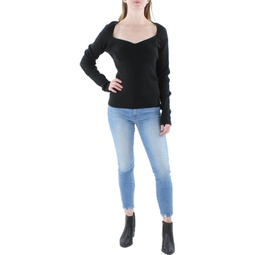 womens wool ribbed knit pullover top