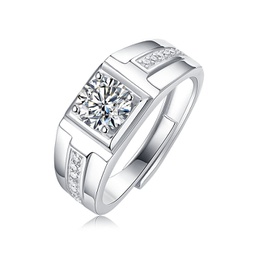 sterling silver 1ctw princess cut lab created moissanite solitaire pave trim engagement anniversary adjustable ring