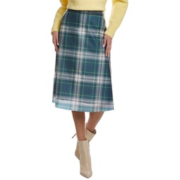 silk-lined midi skirt