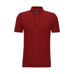 regular-fit polo shirt in cotton and silk