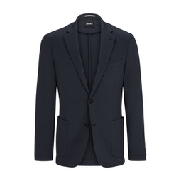 slim-fit jacket in micro-patterned performance-stretch fabric