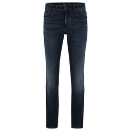 slim-fit jeans in blue knitted denim