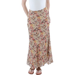 womens floral print maxi skirt