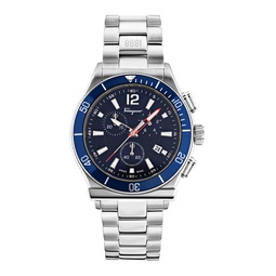 ferragamo mens 44mm blue quartz watch