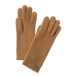 honeycomb stitch cashmere gloves