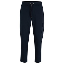 mercerized-cotton tracksuit bottoms with insert details