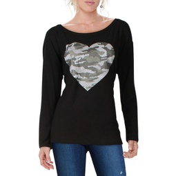 womens graphic scoop neck pullover top