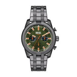 mens chronograph, gunmetal stainless steel watch