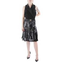 womens crepe sequined cocktail and party dress