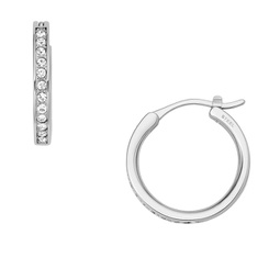 narrow womens silver stainless steel hoop earring