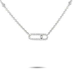 lb exclusive 18k white gold 0.25ct sliding diamond necklace alb-17877