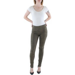 womens lamb suede mid-rise skinny pants