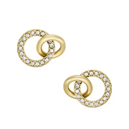 womens hazel icons gold-tone stainless steel stud earrings
