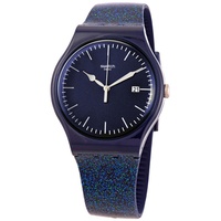 mens glitter space blue dial watch