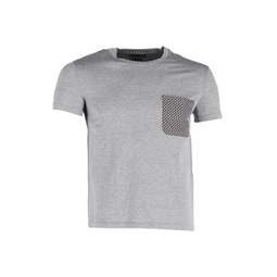 skull pocket t-shirt in grey cotton