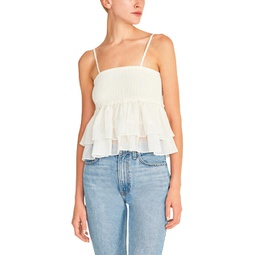 smock signals womens cropped ruffled tank top