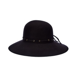 leather-trim wool felt hat