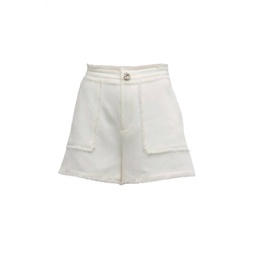 pearl ditsy flower shorts in ivory