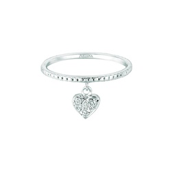 diamond dangle heart ring