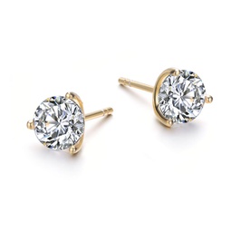 sterling silver 14k yellow gold plated with 2.40ctw lab created moissanite earrings
