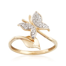 diamond butterfly ring in 14kt yellow gold