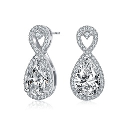 sterling silver cubic zirconia infinity drop earrings