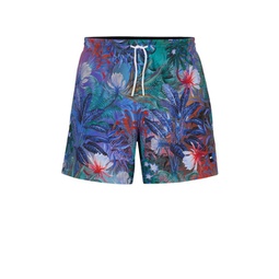 floral-print swim shorts with logo detail
