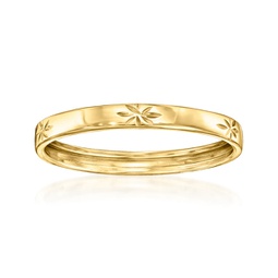 canaria italian 10kt yellow gold diamond-cut star ring