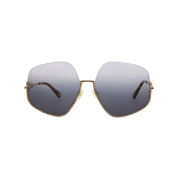 chloe square-frame metal sunglasses