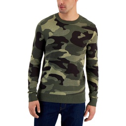 mens camouflage pullover crewneck sweater
