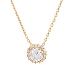swarovski crystal halo necklace gold