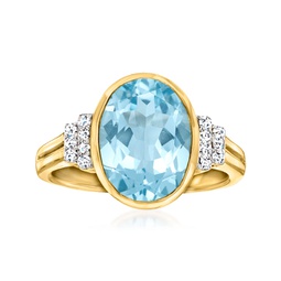 bezel-set sky blue topaz and . diamond ring in 18kt gold over sterling