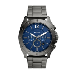 outlet mens privateer chronograph, smoke stainless steel watch