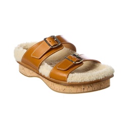 chloe marah leather & shearling sandal
