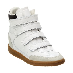 bilsy leather & suede high-top wedge sneaker