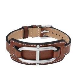 mens heritage d-link medium brown leather strap bracelet