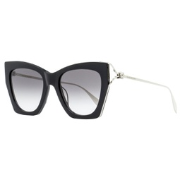 womens square cat eye sunglasses am0375s 001 black/silver 53mm