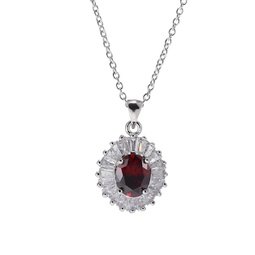 silver tone layered cubic zirconia pendant necklace