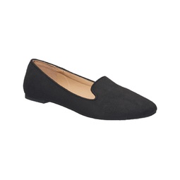 delilah womens faux suede slip-on smoking loafers