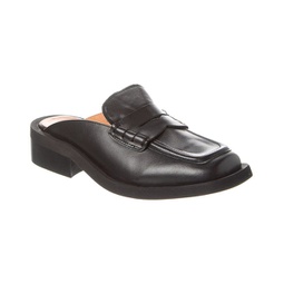 wide welt squared toe leather mule