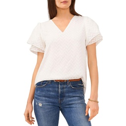 womens textured tulip sleeves blouse