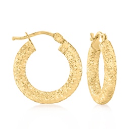 canaria italian 10kt yellow gold small diamond-cut hoop earrings