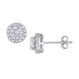 ss 925 0.10ctw diamond and white sapphire earrings